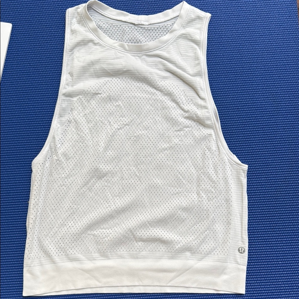Lululemon Athletica White Sleeveless Muscle Tee